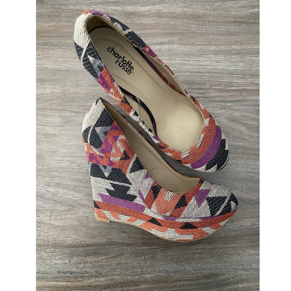 Tribal Print Wedges